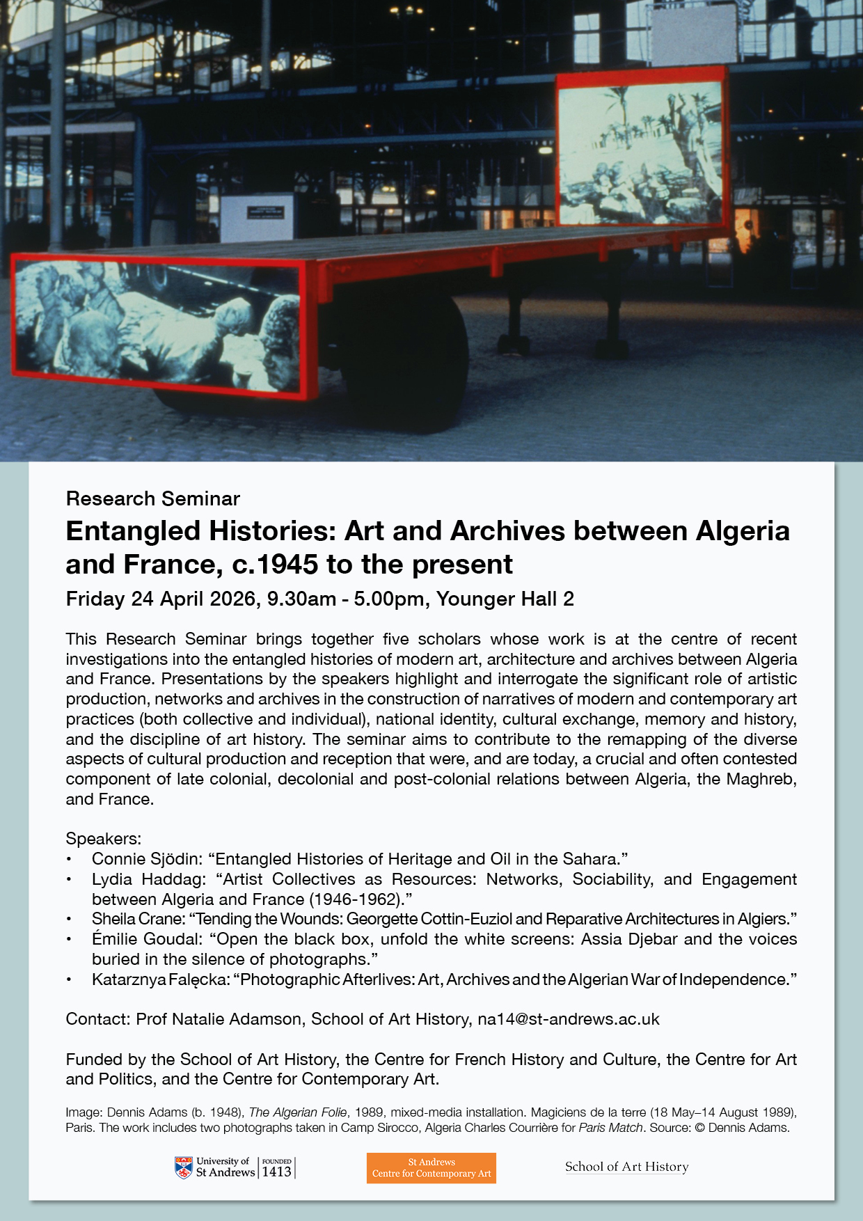 24/4/2026 Study Day Seminar: “Entangled Histories: Art and Archives between Algeria and France, c.1945 to the Present”